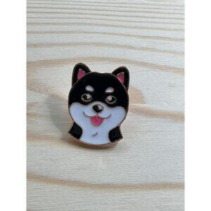 Husky Dog Enamel Pin Badge With Gold-Tone Backing & Secure Clasp